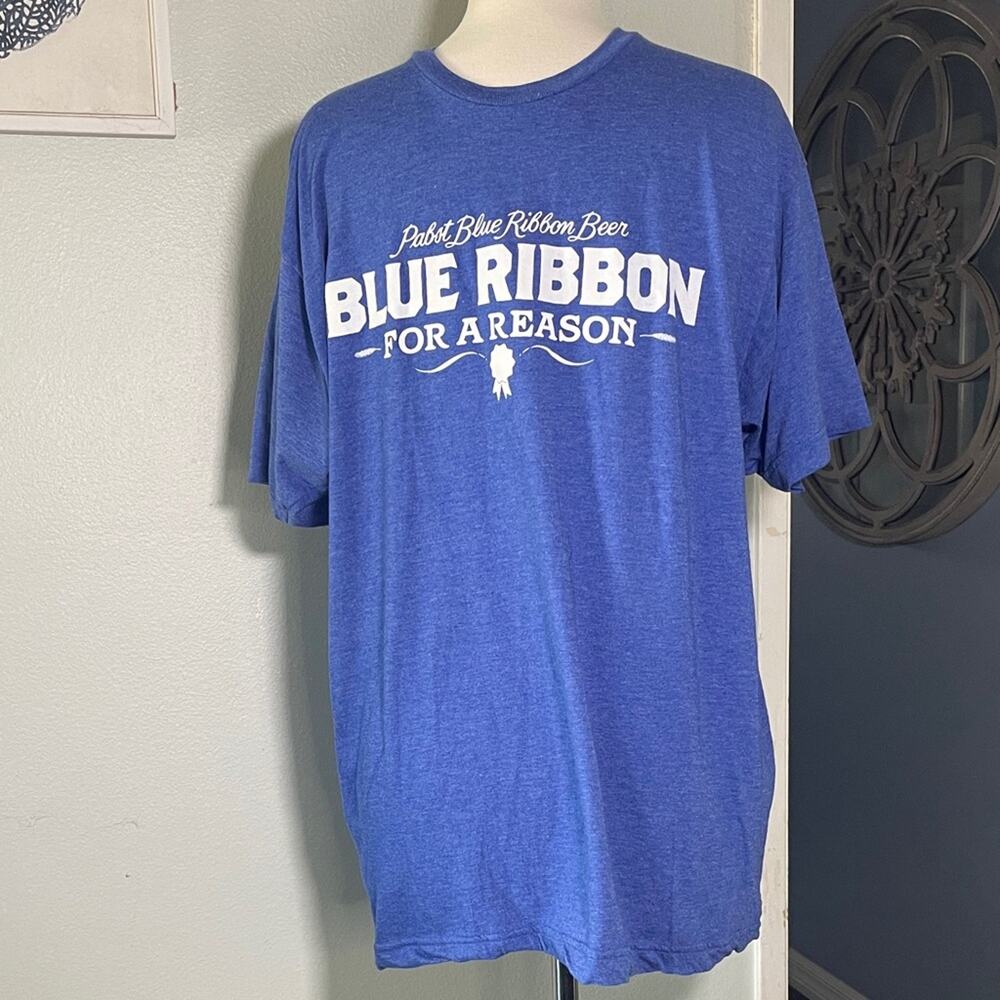 Pabst Blue Ribbon Men's Blue Graphic Tee